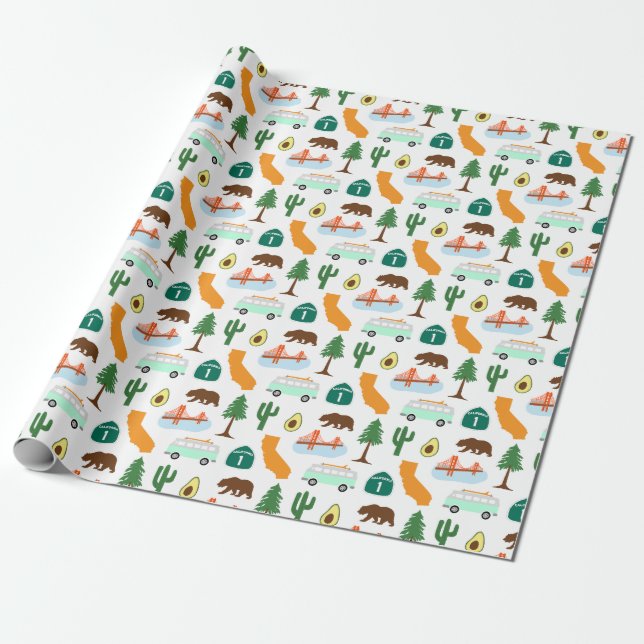 California Icons Wrapping Paper (Unrolled)