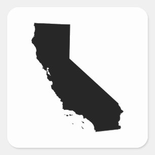 California in Black and White Square Sticker