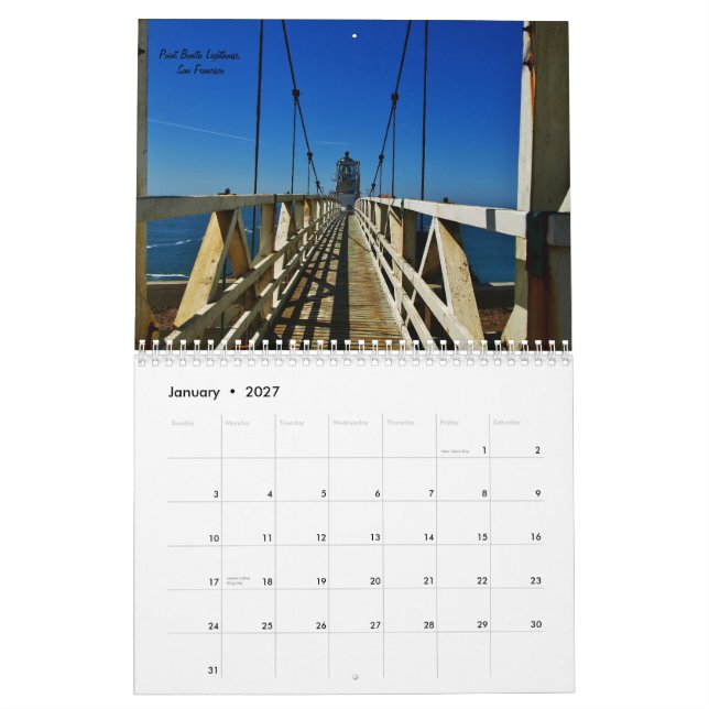California in Colour Calendar (Jan 2027)
