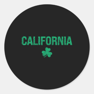 California Irish Shamrock St Patrick's Day  Classic Round Sticker