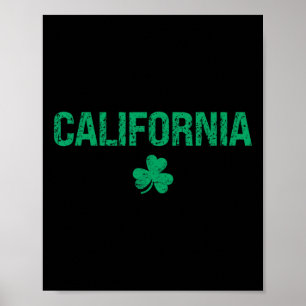 California Irish Shamrock St Patrick's Day Poster