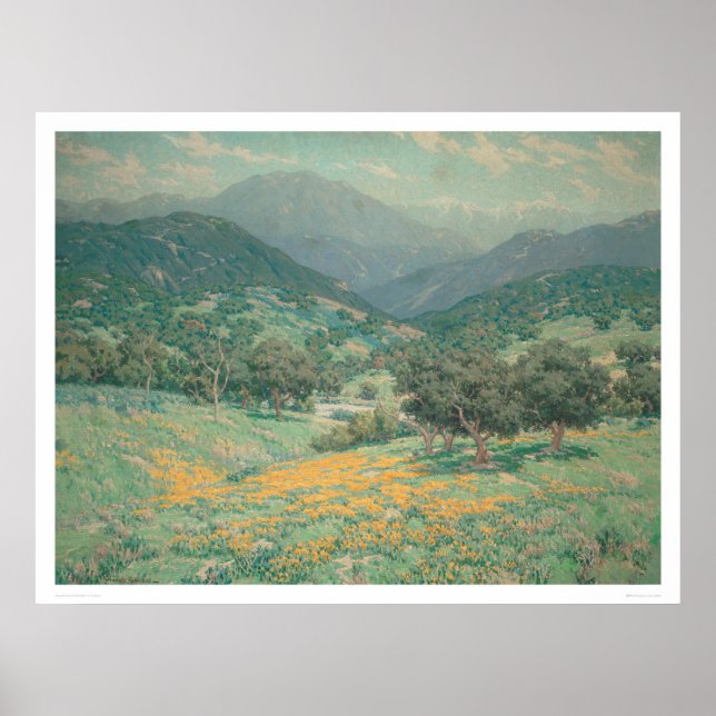 California landscape with Poppies (1213) Poster (Front)