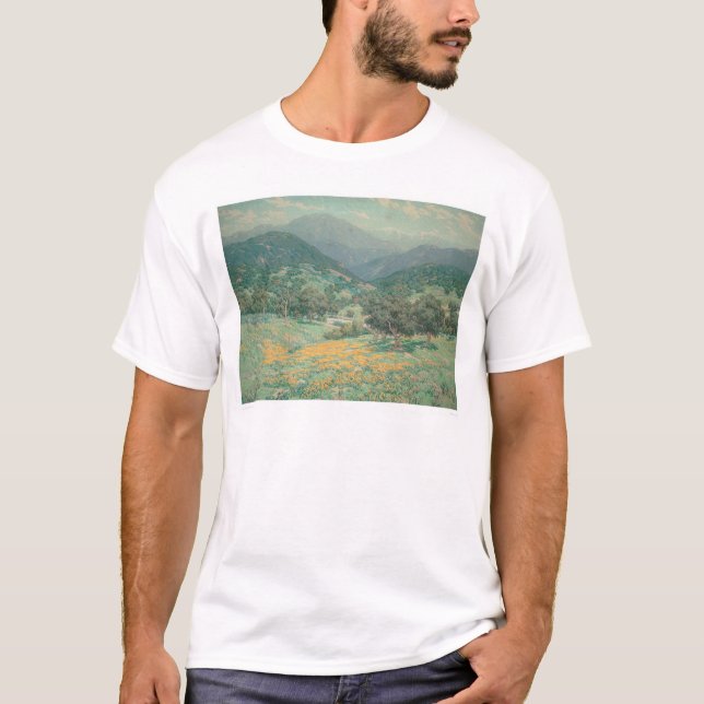 California landscape with Poppies (1213) T-Shirt (Front)
