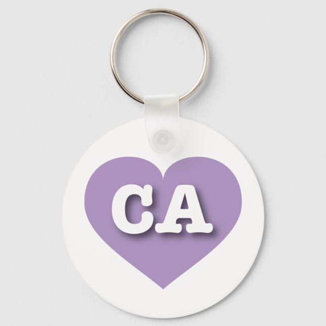 California Lavender Heart - I love CA Key Ring (Front)
