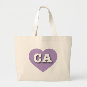California Lavender Heart - I love CA Large Tote Bag
