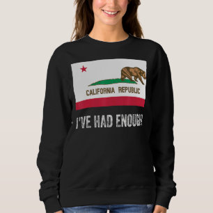 California Leaving Left Had Enough Flag Bear Sweatshirt