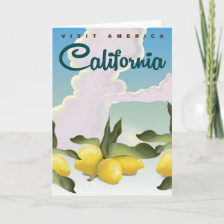California Lemons Vintage travel print. Holiday Card