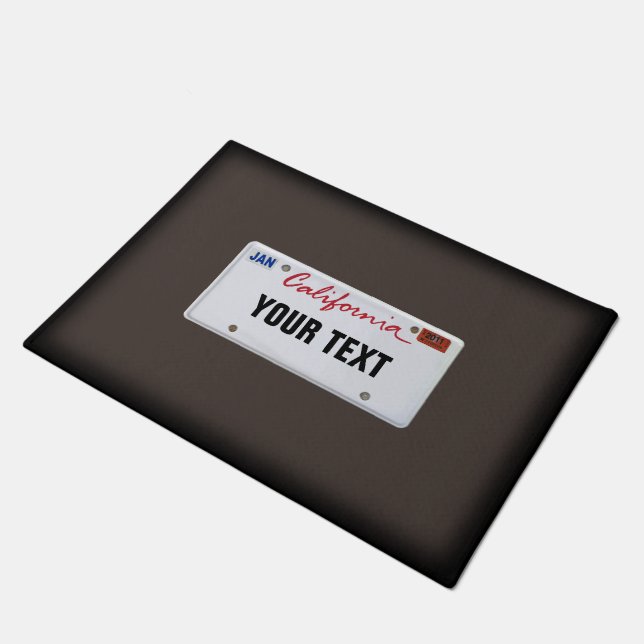California License Plate (customisable) Doormat (Angled)