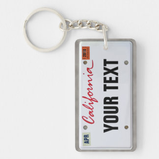 California License Plate (customisable) Key Ring