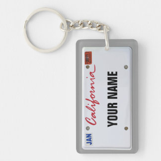 California License Plate (customisable) Key Ring