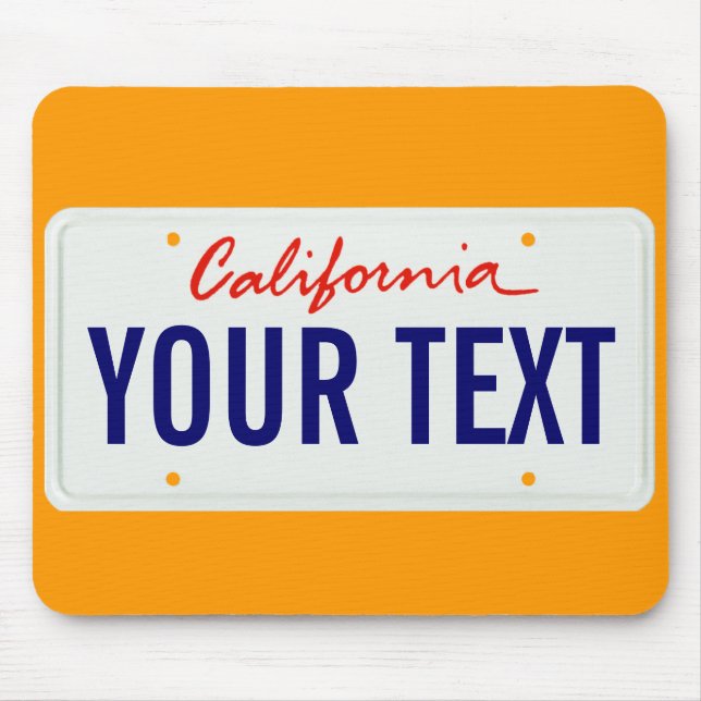California license plate mouse pad (Front)