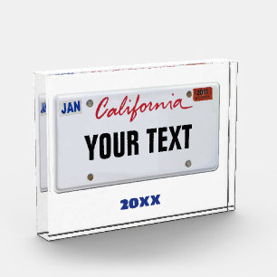 California License Plate Photo Block