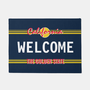 California license plate retro style custom doormat