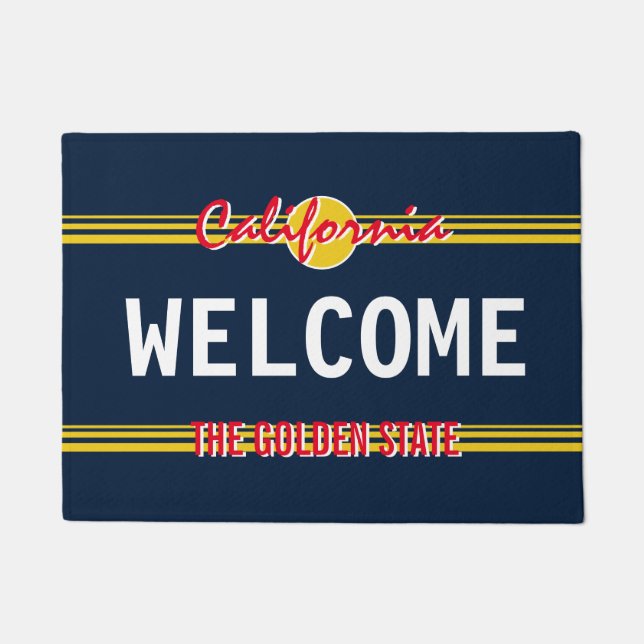 California license plate retro style custom doormat (Front)
