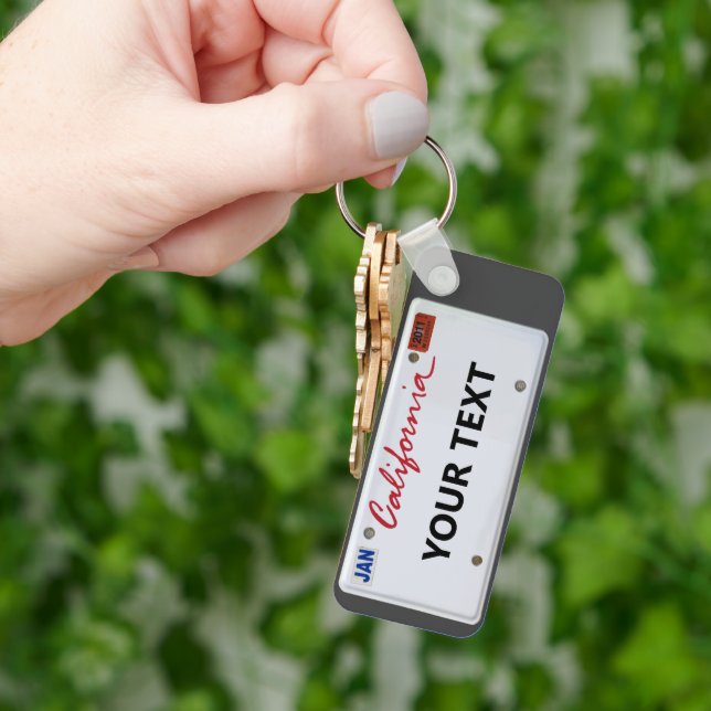California LicensePlate w/your Text  Key Ring (Hand)