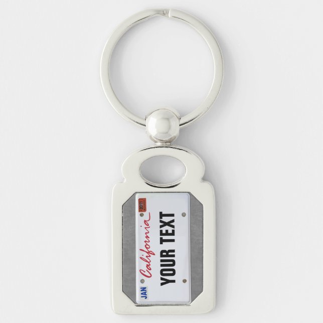 California LicensePlate w/your Text Key Ring (Front)