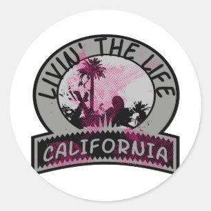 California Life Classic Round Sticker