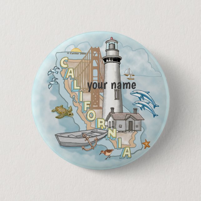 California Lighthouse  pin button  (Front)