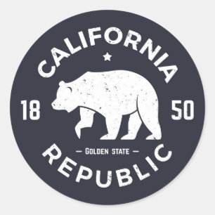 California Logo The Golden State Classic Round Sticker