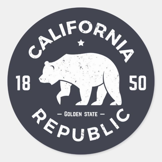 California Logo | The Golden State Classic Round Sticker (Front)