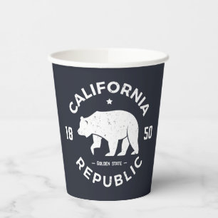 California Logo The Golden State Paper Cups