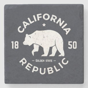 California Logo The Golden State Stone Coaster