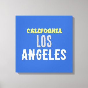 California Los Angeles City USA Retro Vintage Blue Canvas Print