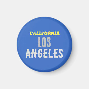 California Los Angeles City USA Retro Vintage Blue Magnet