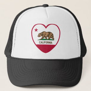 California Love - California Flag Heart Trucker Hat