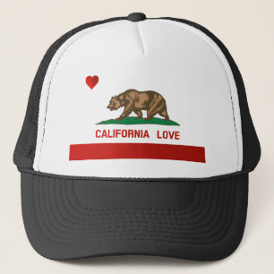 California Love State Flag Trucker Hat (black)