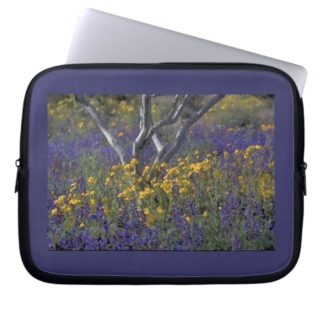 California Lupine & Poppies Laptop Sleeve (Front)