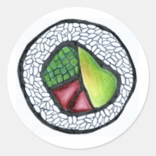 California Maki Roll Sushi Japanese Food Cuisine Classic Round Sticker