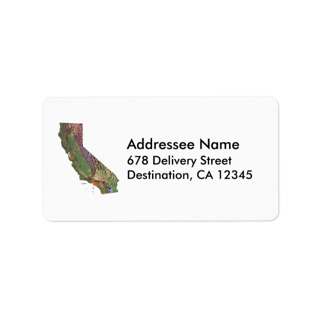 California Map Address Label (Front)