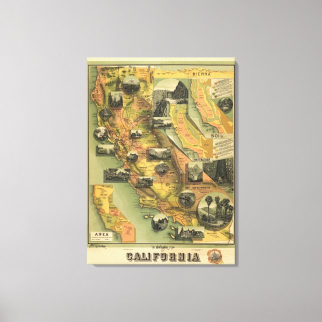 California Map Canvas Print (Front)
