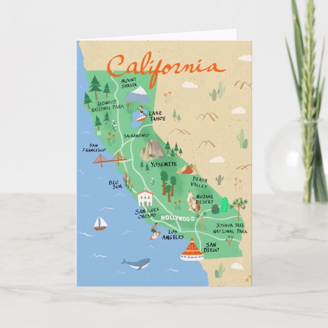 California Map Greeting Card (Front)