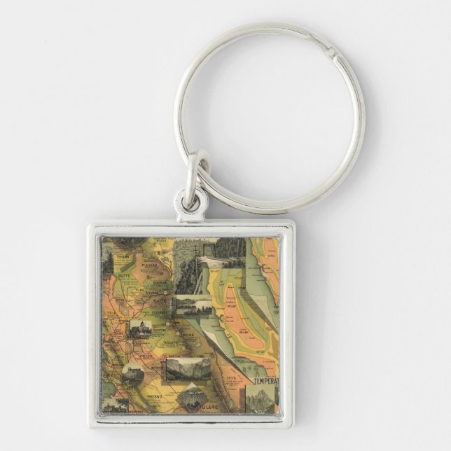 California Map Key Ring (Front)