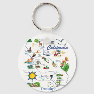 California Map keychain