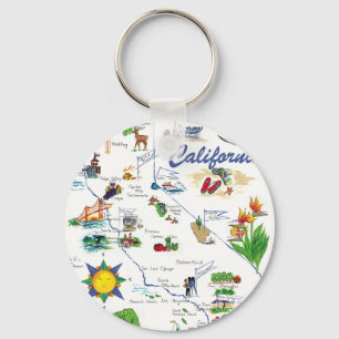 California Map keychain