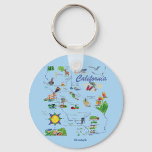 California Map keychain