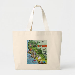 California Map Large Tote Bag