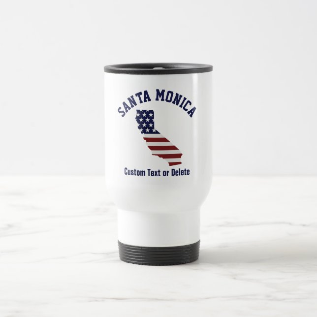 California Map | Patriotic USA Flag | Your City Travel Mug (Center)