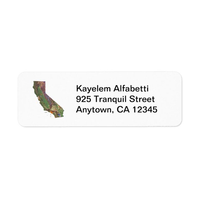 California Map Return Address Label (Front)