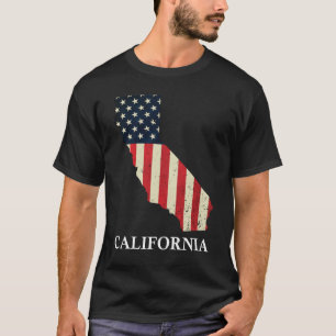 California Map State American Flag 4th Of July T-Shirt