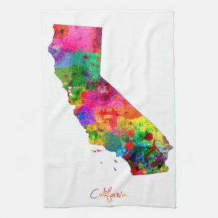 California Map Tea Towel