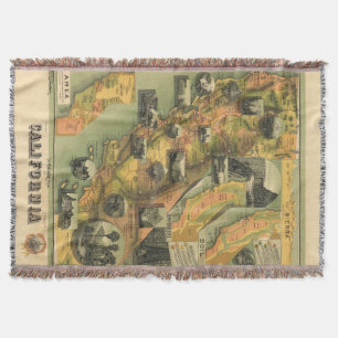 California Map Throw Blanket