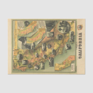 California Map Tissue Paper