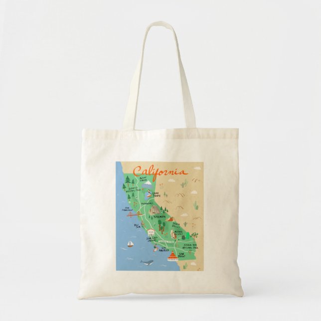 California Map Tote Bag (Front)