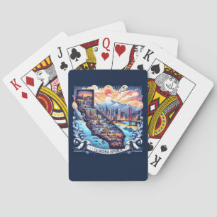 California Map Vector Art Playing Cards