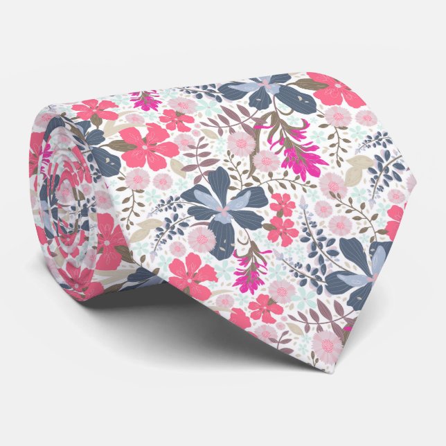 California Meadow (Pink/White Palette) – Tie (Rolled)