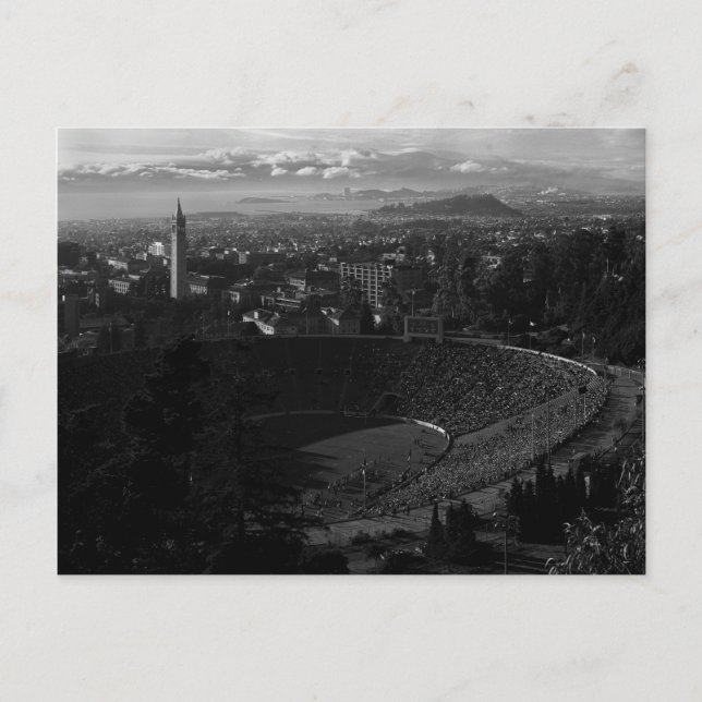 California Memorial Stadium, UC Berkeley, 1966 Postcard (Front)